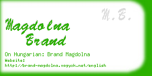 magdolna brand business card